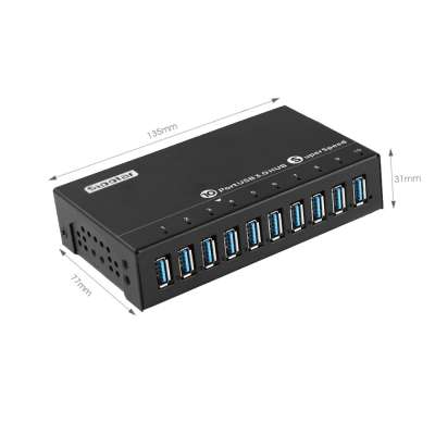 Hot Selling din rail Sipolar  a-103 powered multiple 10-Port usb 3.1 hub hub usb charger 3